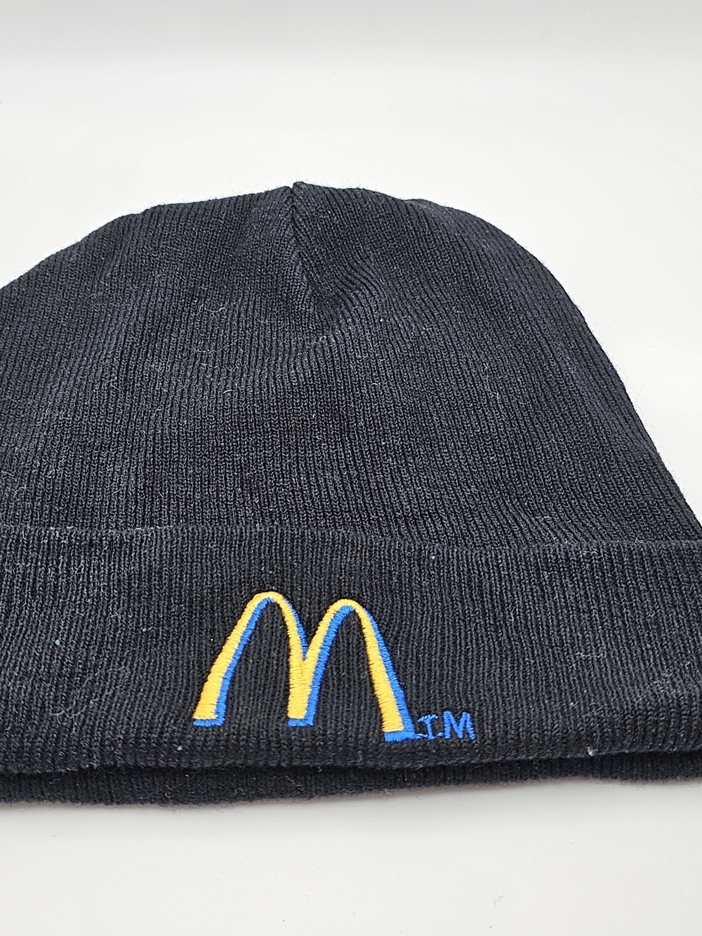 Vintage - 90s McDonalds Employee Issued Black Knit Beanie with Arches